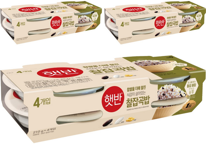 햇반 매일 찰잡곡밥, 210g, 12개