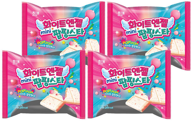 해태제과 화이트엔젤 미니 팝핑스타, 138g, 4개