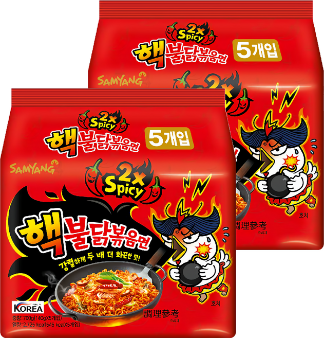 Samyang Foods 三養 Buldak火辣雞肉風味鐵板炒麵 2倍辣風味 140g, 10包