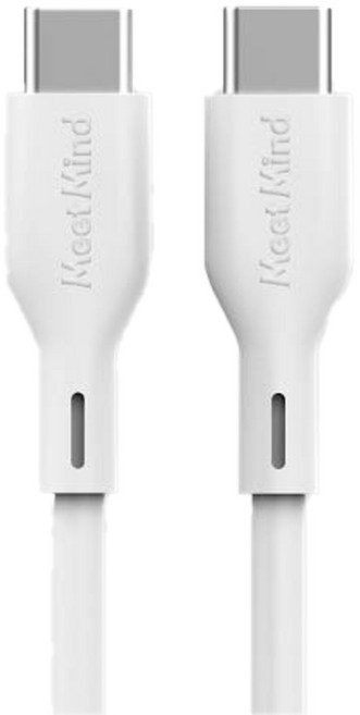 Meet Mind USB-C-USB-C PD/QC 100W 快速充電傳輸線, 1.2m, 白色, 1條
