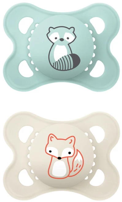 MAMBaby 신생아 오리지널 실리콘 쪽쪽이 2종 세트, 1단계(2~6개월), 블루, 화이트, 1세트 - 쿠팡