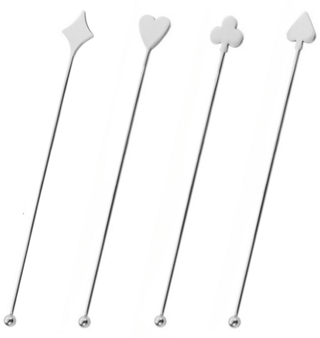 레벨굿즈 304 스텐 포커 머들러 4종, 실버, 1개