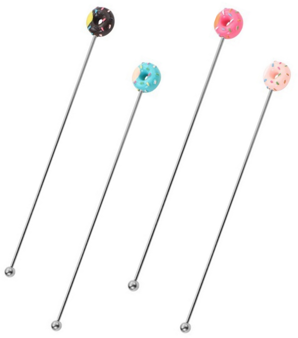 레벨굿즈 304 스텐 도넛 머들러 4종, 혼합색상, 1개