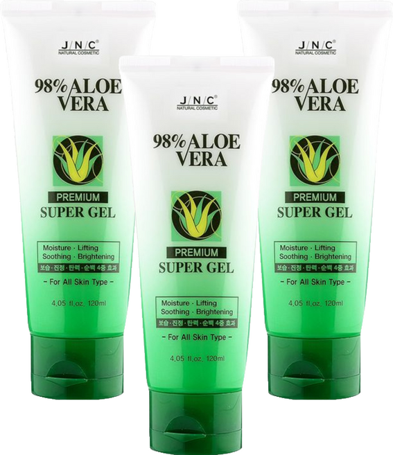 JNC 알로에베라 프리미엄 슈퍼젤, 120ml, 3개