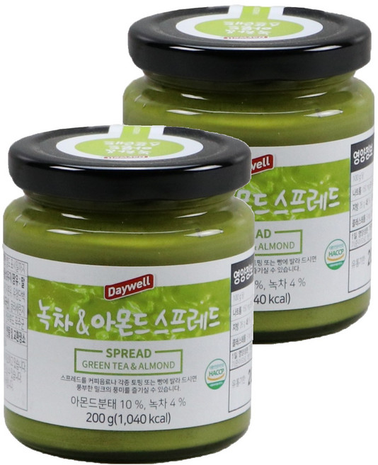 데이웰 녹차&아몬드 스프레드, 200g, 2개