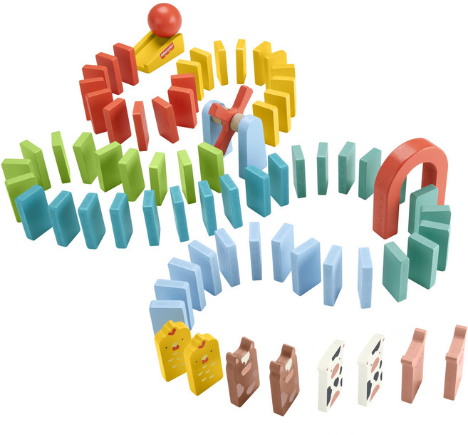 피셔프라이스 원목완구 HXT96 도미노 세트 72p, 혼합색상, 1세트