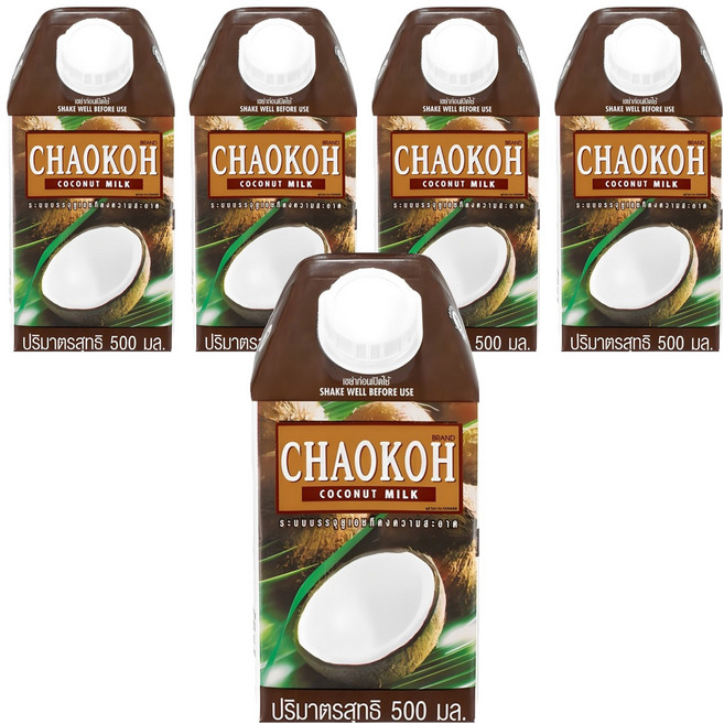 차오코 코코넛밀크, 5개, 500ml