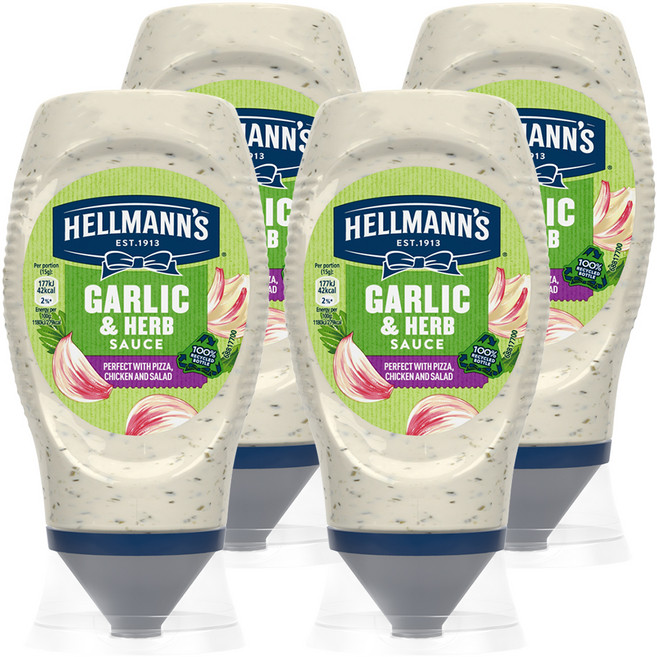 HELLMANN'S 美乃滋 大蒜香草, 4個, 250ml