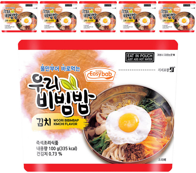 이지밥 우리비빔밥 김치, 100g, 6개