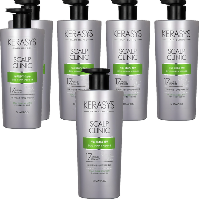 케라시스 두피 클리닉 단백질 샴푸 플로럴파우더향, 600ml, 6개