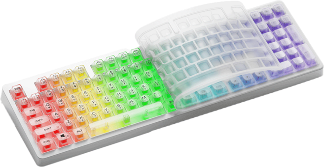 COX 멤브레인 유선 풀배열 키보드, Transparent White, XM108, 제조사축