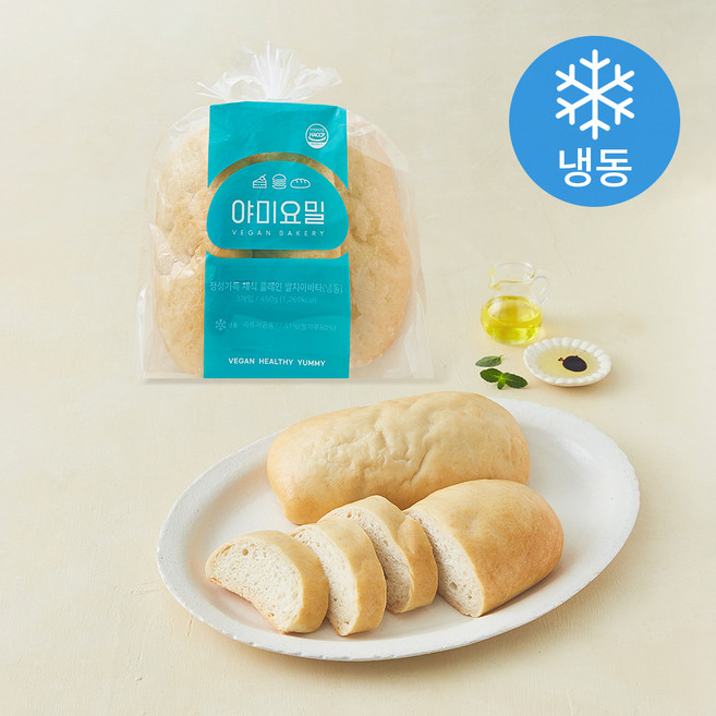 야미요밀 정성가득 채식 플레인 쌀치아바타 (냉동), 150g, 3개입, 1개