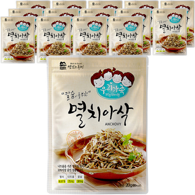 맛있는풍경 칼슘이 풍부한 멸치아삭, 20g, 15개