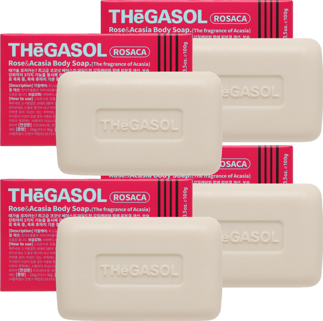 때가솔 로자카 때밀이 각질제거 목욕비누 아카시아향, 100g, 4개입