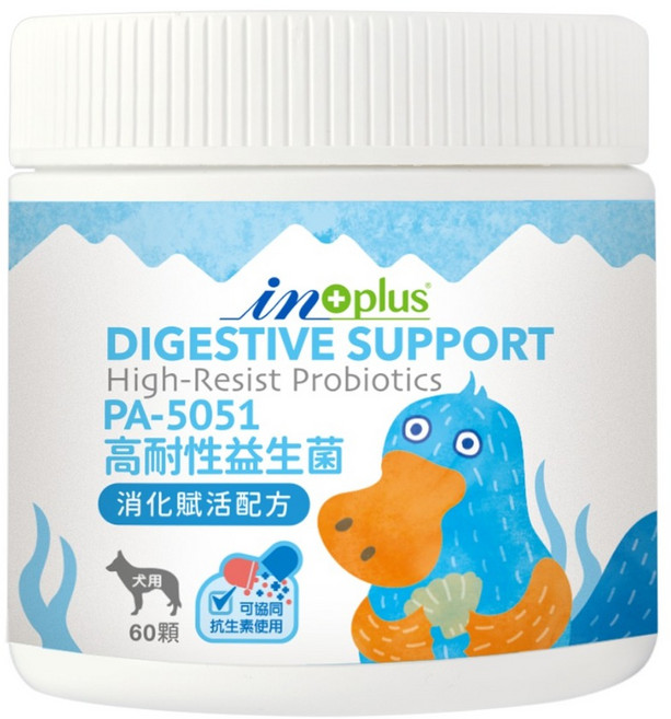 in plus 贏 PA-5051高耐性益生菌 消化賦活配方 2g, 1個, 消化+腸道健康, 60顆