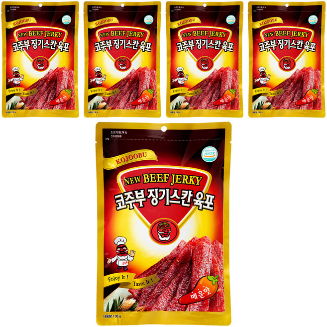 코주부 징기스칸 육포 매운맛, 130g, 5개