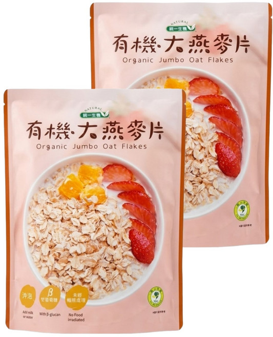 統一生機 有機大燕麥片, 400g, 2包