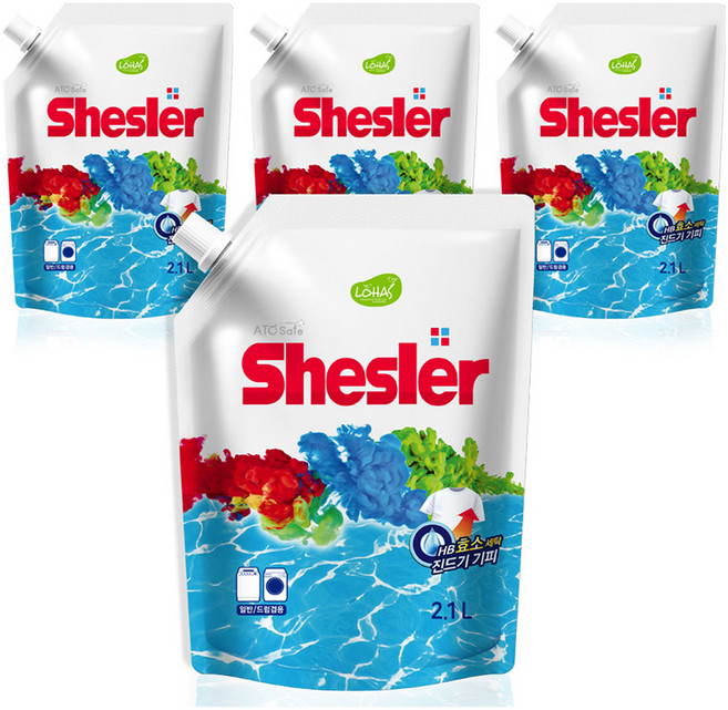 쉬슬러 액체세제 에이프릴 리필, 2.1L, 4개