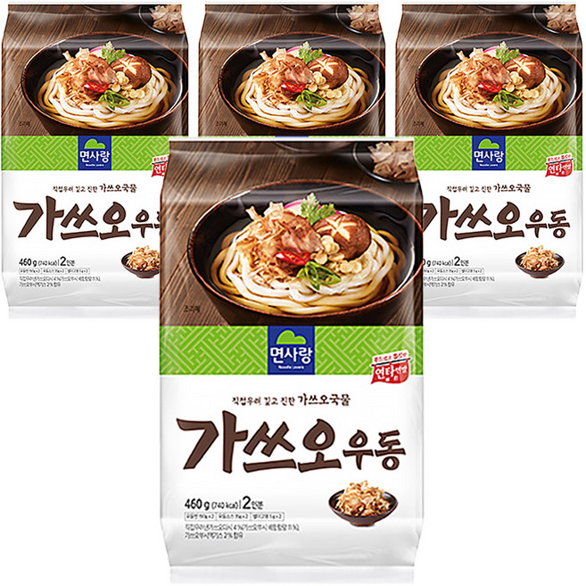 면사랑 가쓰오우동 2인, 4개, 460g