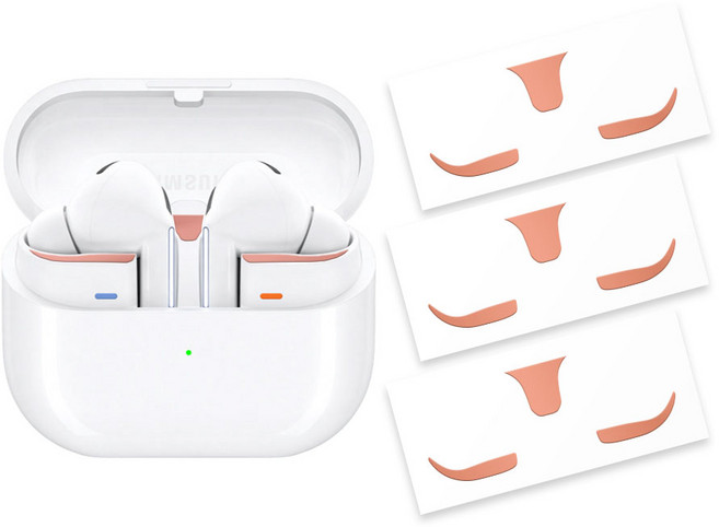 리아몬트 갤럭시 버즈 철가루 방지 스티커 3개입, 로즈골드, 1개, 버즈3 프로