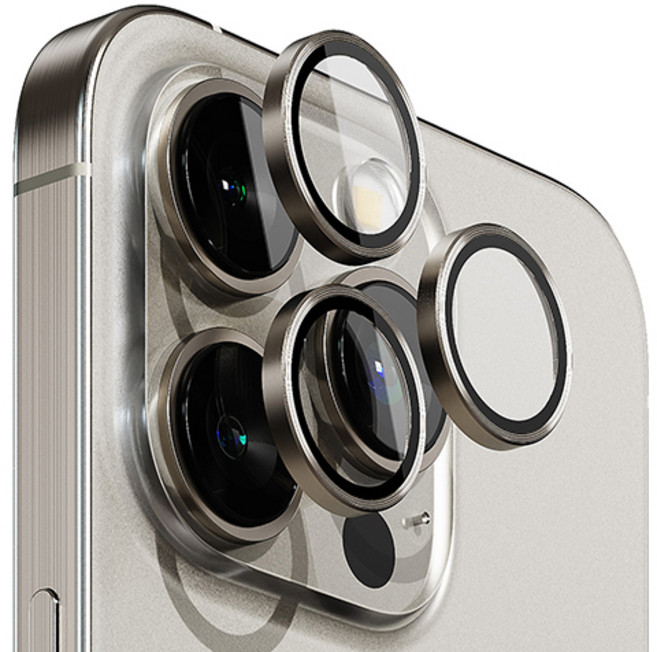 빅쏘 빛번짐 방지 부착가이드 아이폰 후면 카메라 렌즈 링 강화유리 휴대폰 보호필름 내추럴, 1세트