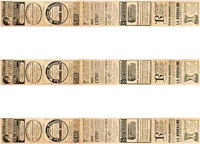 빈티지 마스킹 테이프 40mm x 8m, 뉴스페이퍼S, 3개