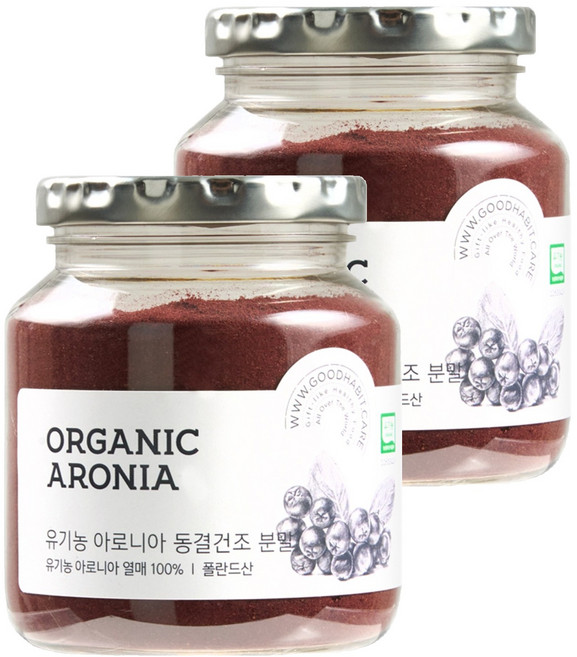 착한습관 유기농 아로니아 동결건조 분말, 2개, 150g