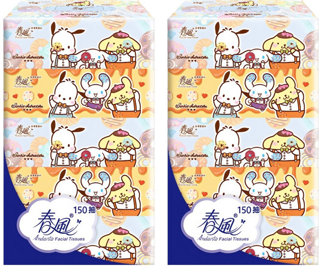 春風 狗狗好朋友盒裝面紙 雙層, 5盒, 2袋
