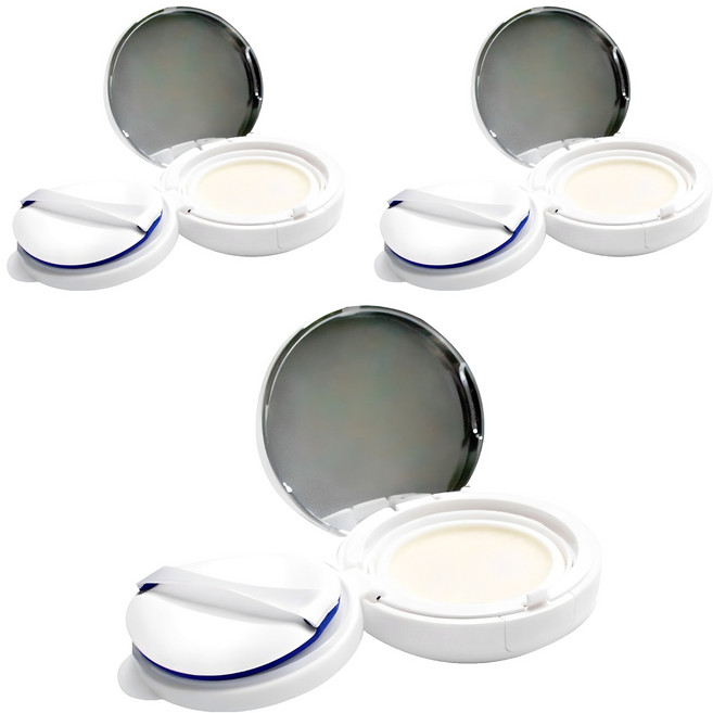 마타바 DIY 쿠션팩트 아이 케이스 73 x 73 x 27 mm, 화이트 + 실버, 3개