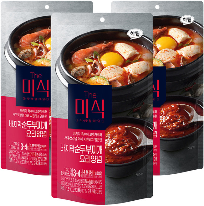 더미식 바지락 순두부찌개 양념, 140g, 3개