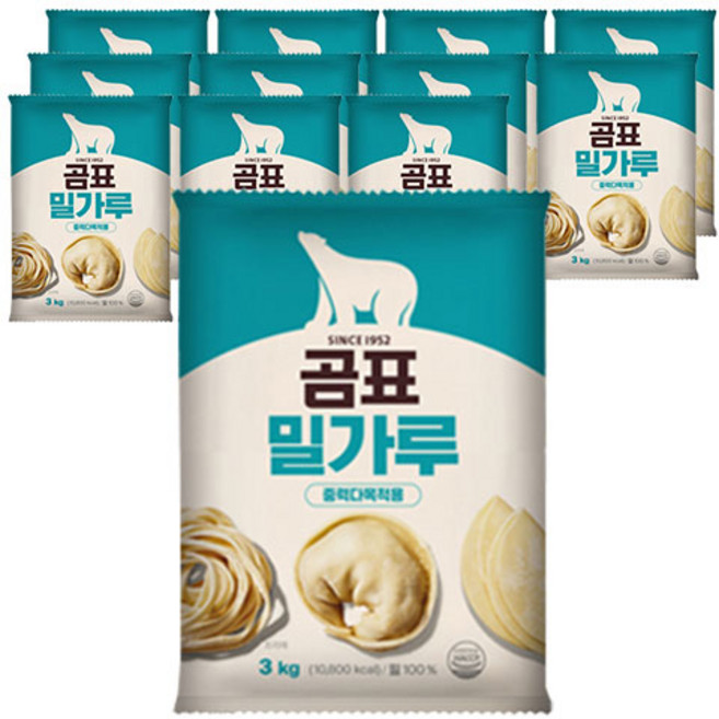 대한제분 곰표 밀가루, 3kg, 12개