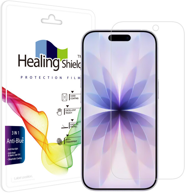 힐링쉴드 블루라이트차단 액정보호필름 세트, 1세트