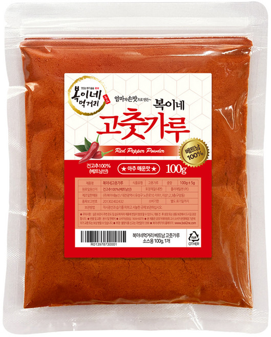 복이네먹거리 베트남 고운 고춧가루 매운맛 소스용, 100g, 1개