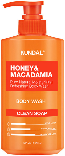 쿤달 허니 앤드 마카다미아 퓨어 바디워시 클린솝향, 500ml, 1개