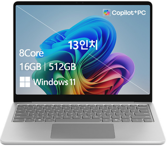 마이크로소프트 2025 서피스 랩탑 13 스냅드래곤, 플래티넘, 512GB, 16GB, WIN11 Home, EP2-31941
