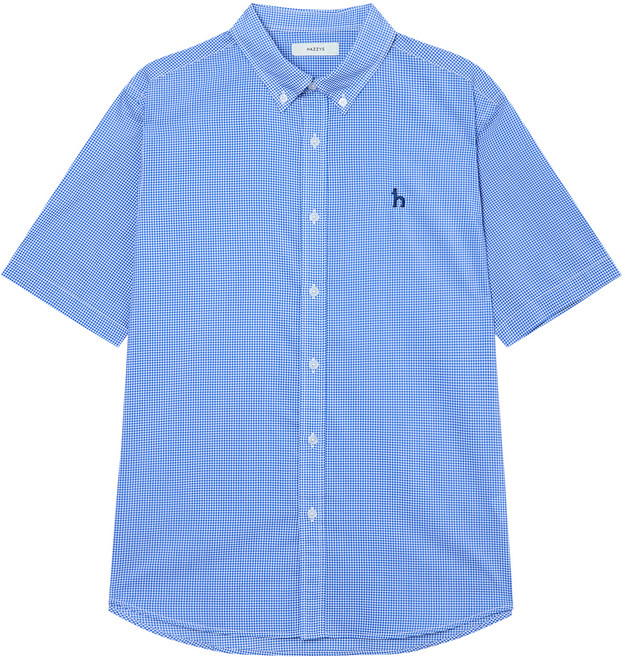 헤지스 남성용 깅엄 반팔 캐쥬얼 셔츠 HZSH4B954B2