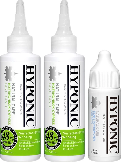 하이포닉 노스팅 편백수 귀 세정제 120ml 2p + 티어스테인 리무버 30ml, 1세트 - 쿠팡