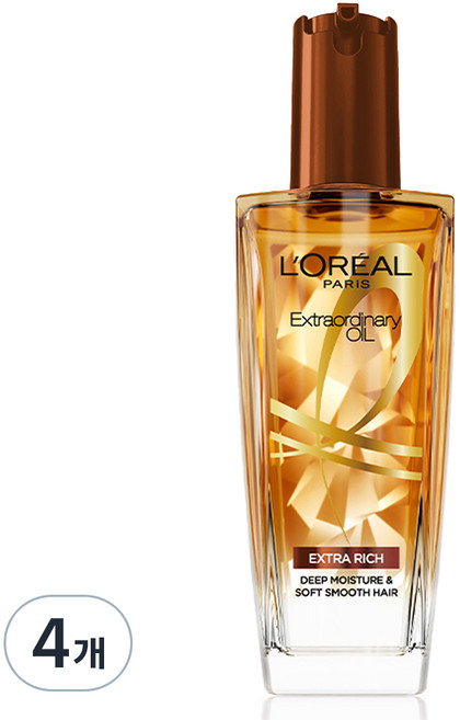 로레알파리 엑스트라오디네리 헤어오일 리치 브라운, 100ml, 4개