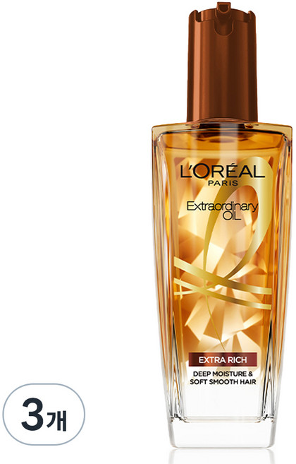 로레알파리 엑스트라오디네리 헤어오일 리치 브라운, 100ml, 3개