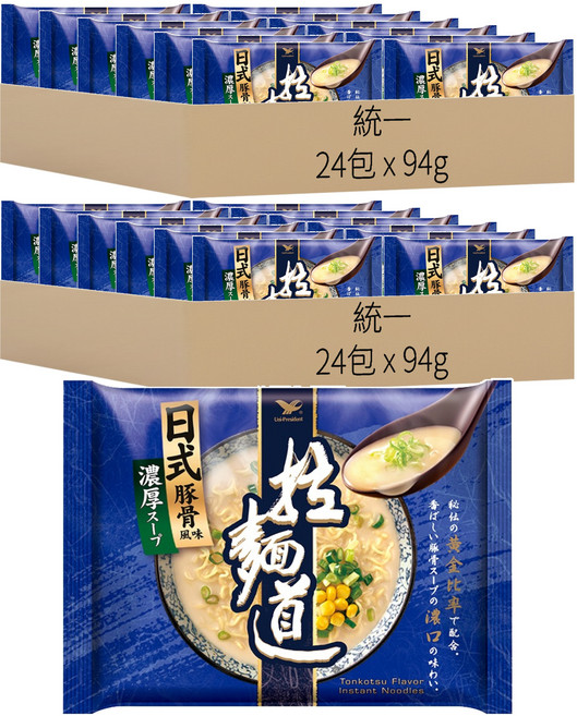 統一 拉麵道 日式豚骨風味拉麵 94g, 48包