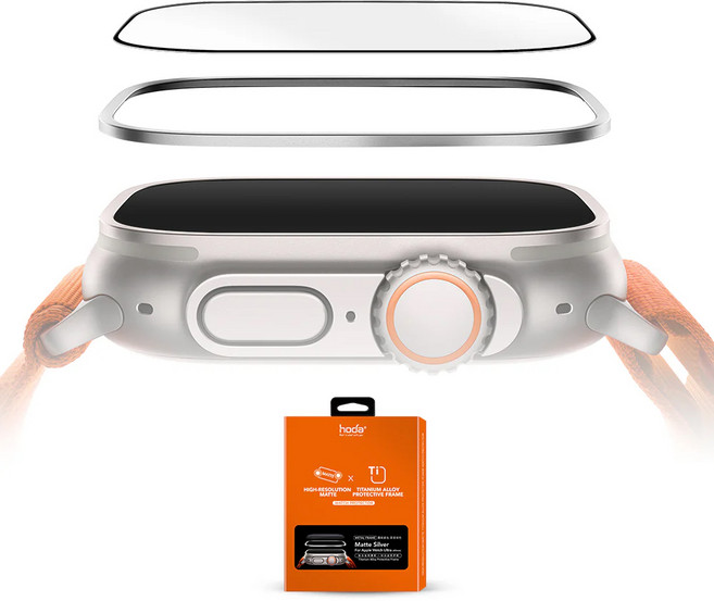 HODA 好貼 滿版黑 霧面玻璃貼 + 鈦合金保護框, 太空灰, 1組