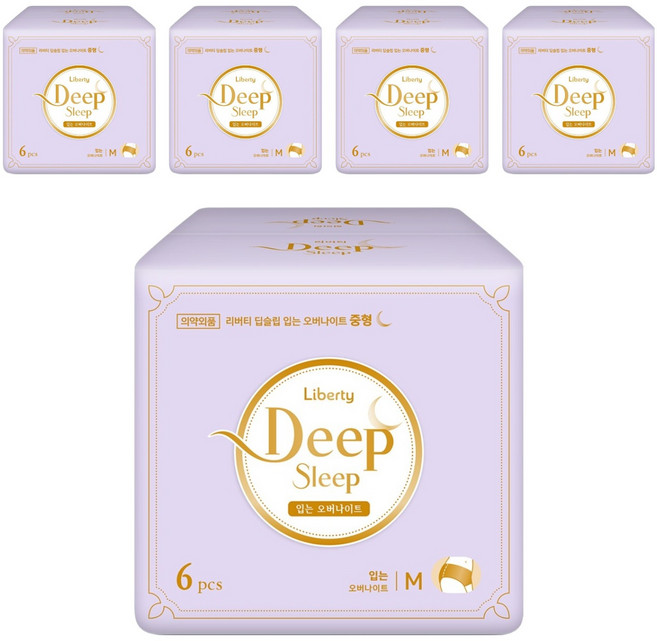 리버티 딥슬립 입는 오버나이트, 중형, 6개입, 5개