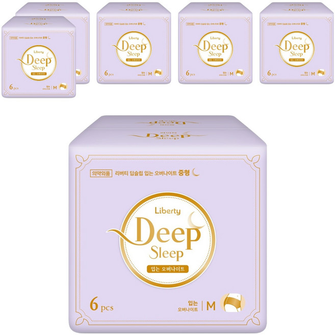 리버티 딥슬립 입는 오버나이트, 중형, 6개입, 6개