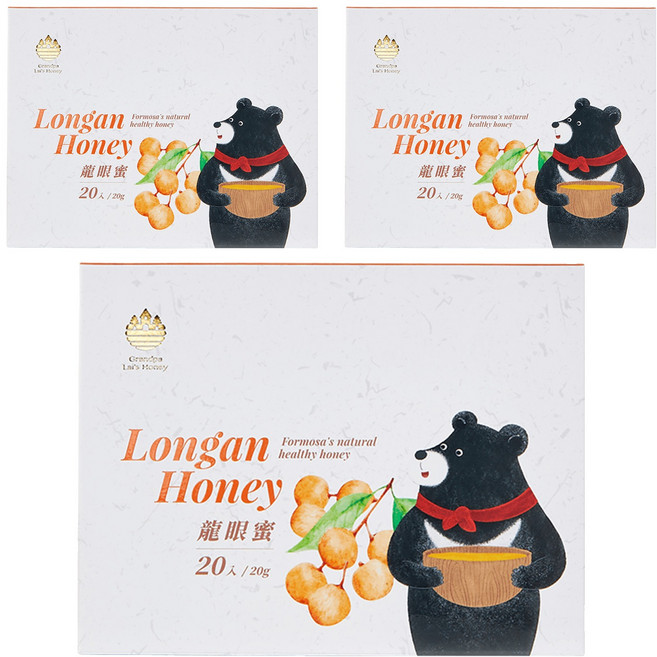 賴爺爺蜜蜂小森林 隨身包龍眼蜜 20入, 400g, 3盒