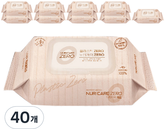 누리케어 물티슈 휴대캡형, 60g, 72매, 40개
