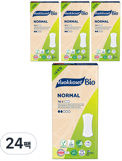 뷰코셋 바이오 팬티라이너, 일반, 14개입, 24개