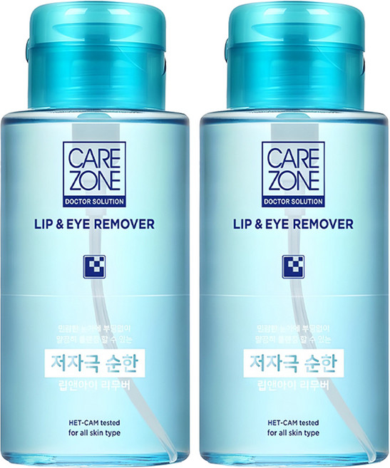 케어존 저자극 립 앤 아이리무버, 300ml, 2개