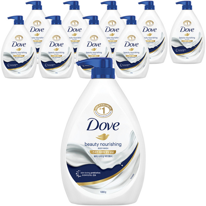 도브 뷰티 너리싱 바디워시, 1kg, 10개