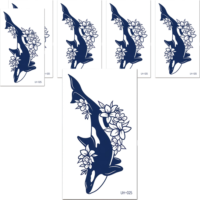 理享家 草本 半永久防水 紋身刺青貼紙 105 x 60mm, uh-025, 6張