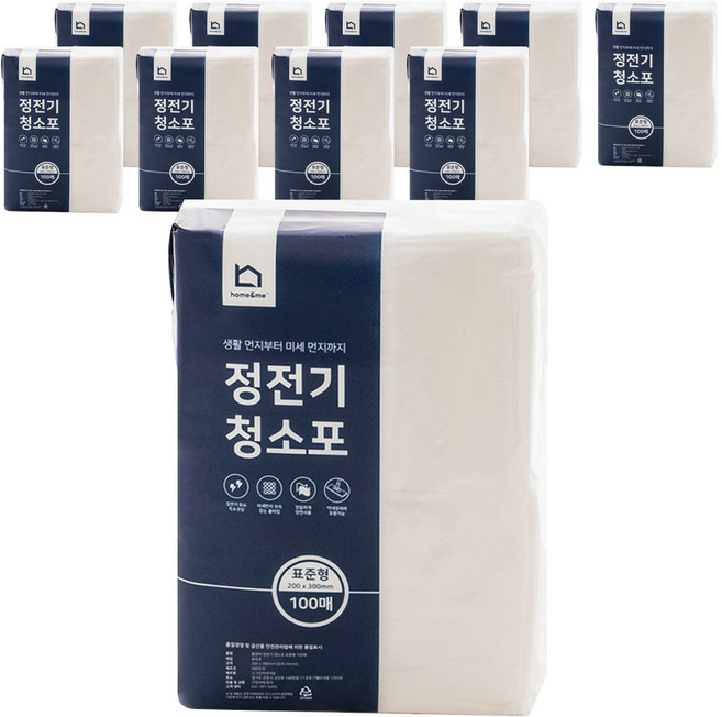 홈앤미 정전기 청소포 100매, 10개